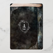 Gothic Spellbinding  Gothic Boek Baby shower Folie Uitnodiging (Achterkant)