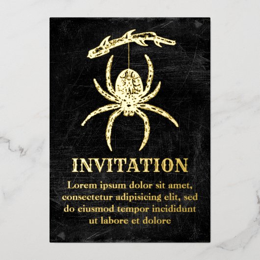 Gothic Spider die van Branch hangt Folie Uitnodiging (Voorkant)