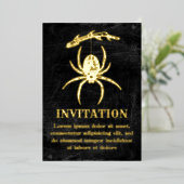 Gothic Spider die van Branch hangt Folie Uitnodiging (Staand Voorkant)