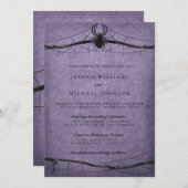 Gothic Spider Halloween Wedding Kaart (Voorkant / Achterkant)