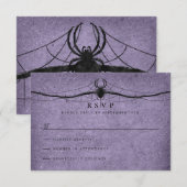 Gothic Spider Halloween Wedding RSVP Kaartje (Voorkant / Achterkant)