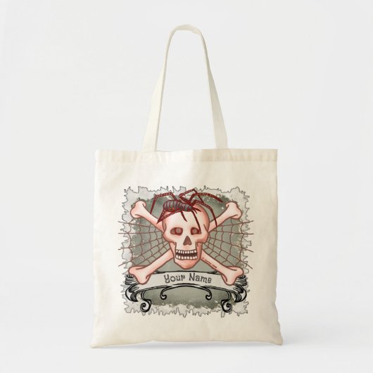 Gothic Spider Skull canvas tas (Voorkant)