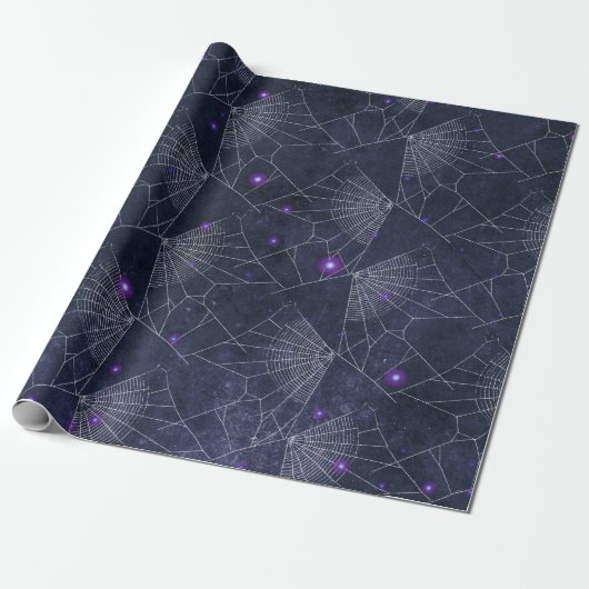 Gothic Spider Web Halloween Pattern Cadeaupapier (Uitgerold)