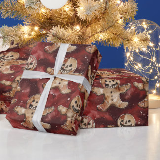 Gothic Spooky Christmas Gingerbread Cadeaupapier