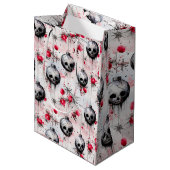 Gothic Spooky Christmas Skulls Medium Cadeauzakje (Voorkant Gekanteld)