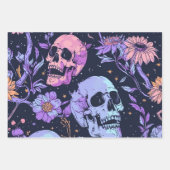 Gothic Spooky Flowers Skull Inpakpapier Vel (Voorkant)