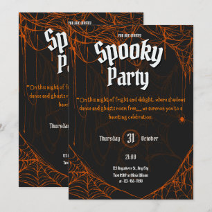 Gothic Spooky Halloween Party Uitnodigen Kaart