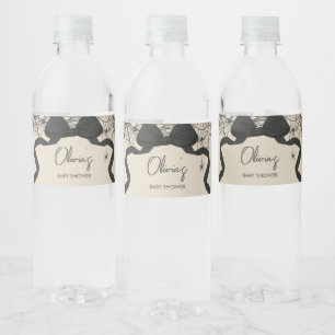 Gothic Spooky Little Boo Baby shower Waterfles Etiket