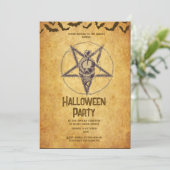 gothic  spooky schedel halloween uitnodiging (Staand voorkant)