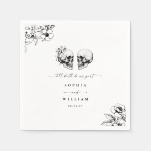 Gothic Spooky Skull Til Death Do Us Part Wedding Servet