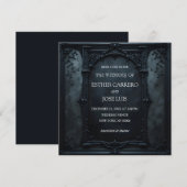 Gothic Square Frame Wedding Invitation (Devant / Derrière)