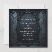 Gothic Square Frame Wedding Invitation Kaart (Voorkant)