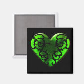 Gothic St. Patrick's Day Green Heart Magnet Magneet (Voorkant / Achterkant)