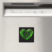 Gothic St. Patrick's Day Green Heart Magnet Magneet (Insitu (Vaatwasser))