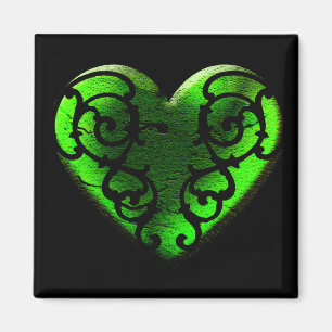 Gothic St. Patrick's Day Green Heart Magnet Magneet