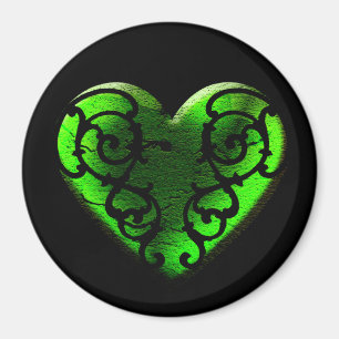 Gothic St. Patrick's Day Green Heart Magnet Magneet