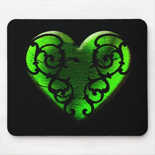 Gothic St. Patrick's Day Green Heart Muismat (Voorkant)
