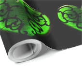 Gothic St. Patrick's Day Green Heart Wrapping Pape Cadeaupapier (Rol Hoek)