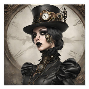 Gothic Steampunk Foto Afdruk