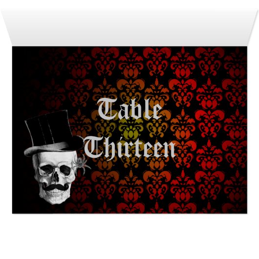 Gothic steampunk table number card (Binnen Horizontaal (Onder))