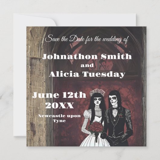 Gothic stijl bruiloft Stationery Dark Moody Save The Date (Voorkant)