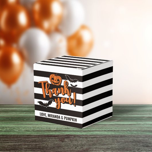 Gothic Strepen Pompoen Vleermuizen Halloween Dank Bedankdoosjes