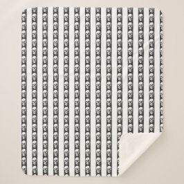 Gothic striped pattern with skulls sherpa deken