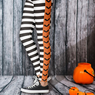 Gothic Stripes Sinaasappel Vleermuis streep Hallow Leggings