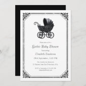  Gothic Stroller Baby Shower Invitation (Devant / Derrière)