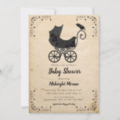 Gothic  Stroller Baby shower Invitation Kaart (Voorkant)
