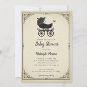 Gothic Stroller Bat Baby shower Invitation Kaart (Voorkant)