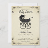 Gothic Stroller Spider Baby shower Invitation Kaart (Voorkant)