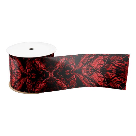 Gothic Style Inkblot Test Red en Black Ribbon Lint (Spoel)