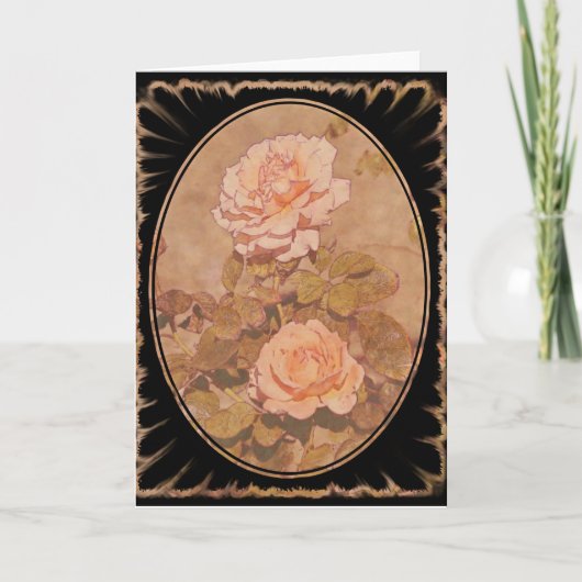 Gothic Style Rozen Art Note Card Kaart (Voorkant)