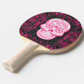 Gothic Sugar Skull Pink Black Ping Pong Paddle Tafeltennisbatje (Voorkant Gekanteld)