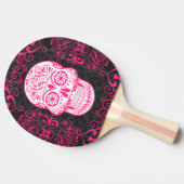 Gothic Sugar Skull Pink Black Ping Pong Paddle Tafeltennisbatje (Zijkant)
