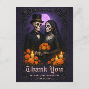 Gothic Suiker Skull Koppel Trouw Dank Je Briefkaart