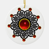 GOTHIC SUN Red Ruby Gem Keramisch Ornament (Voorkant)