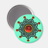 GOTHIC SUN Red Ruby Gem Magneet (Voorkant / Achterkant)