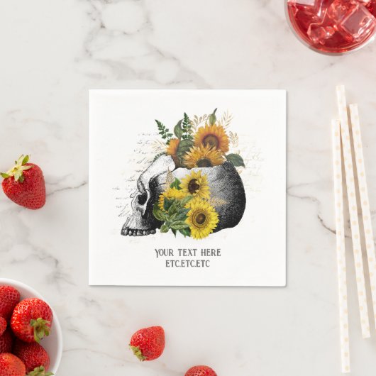 Gothic Sunflower Skeleton Servet (Insitu)