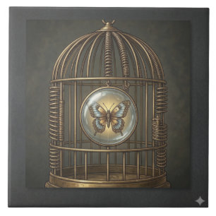 Gothic Surrealisme Vlinder Vogelkooi Fijne Kunst Tegeltje