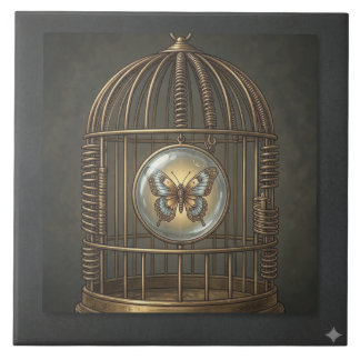 Gothic Surrealisme Vlinder Vogelkooi Fijne Kunst Tegeltje