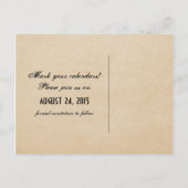 Gothic Swirl Rozen Save the Date Briefkaart, Paars Aankondigingskaart (Achterkant)