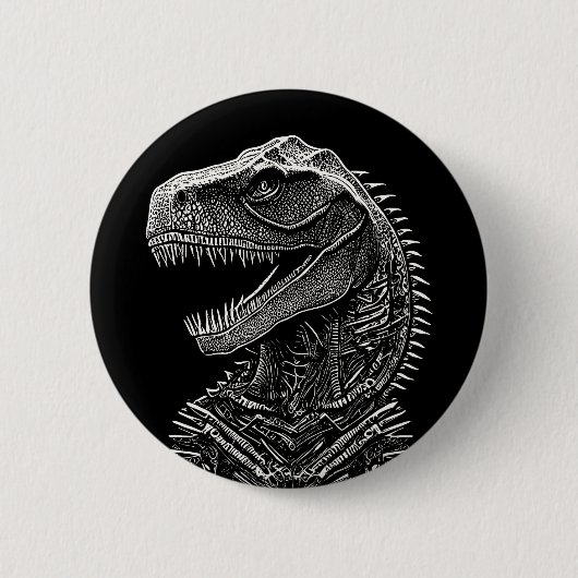 Gothic T-Rex Dinosaur Ronde Button 5,7 Cm (Voorkant)