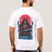 Gothic T-Shirt Samurai Skull Tattoo Design Grunge (Dos)
