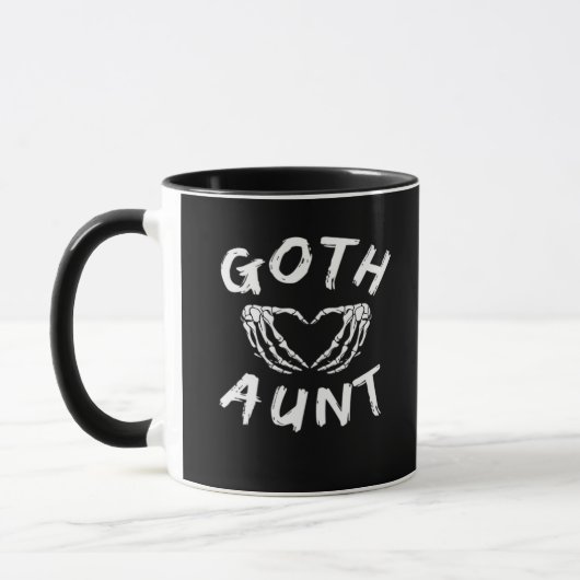 Gothic Tante Funny Emo Tante Punk Schattige Skelet Mok (Links)