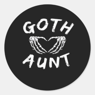 Gothic Tante Funny Emo Tante Punk Schattige Skelet Ronde Sticker