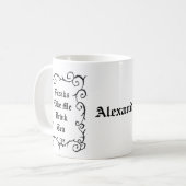 Gothic Tea Drinker Aangepaste naam Gepersonaliseer Koffiemok (Voorkant links)