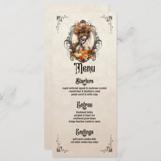 Gothic Thanksgiving Flat Menu (Voorkant / Achterkant)