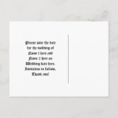 Gothic thema zwart en paarse opslaan de datum brui aankondigingskaart (Achterkant)